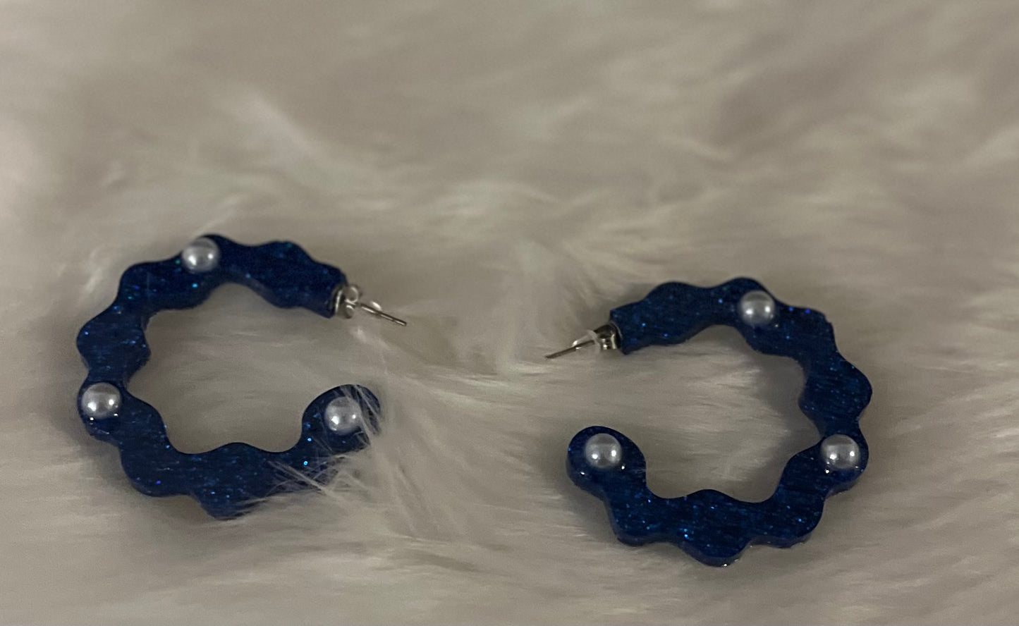 Resin Hoop with faux pearls