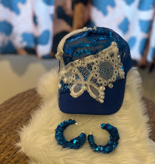 Custom hat & earrings