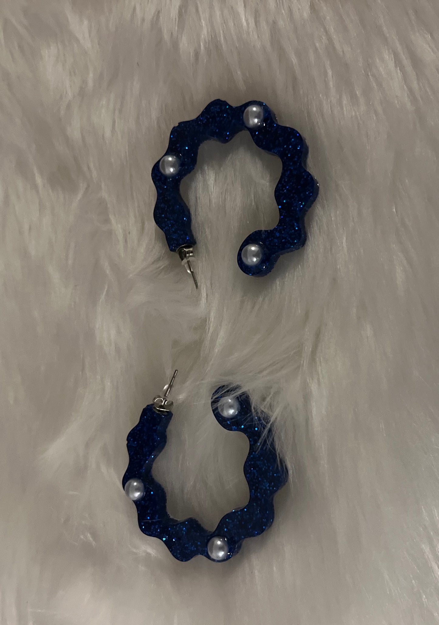 Resin Hoop with faux pearls