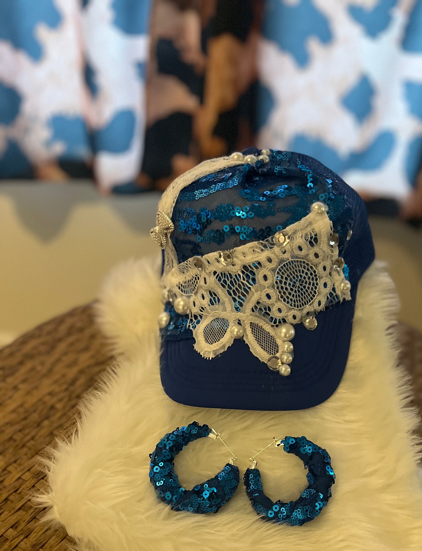 Custom hat & earrings