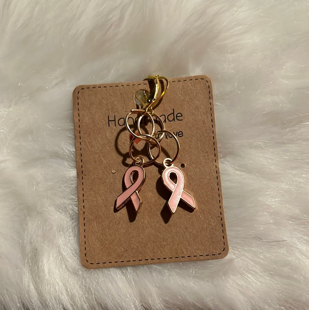 Breast Cancer Ribbon dangles