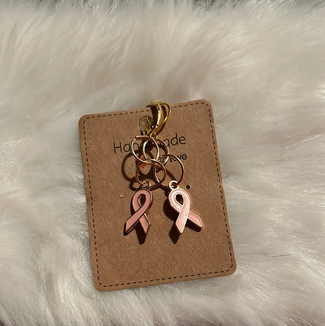 Breast Cancer Ribbon dangles