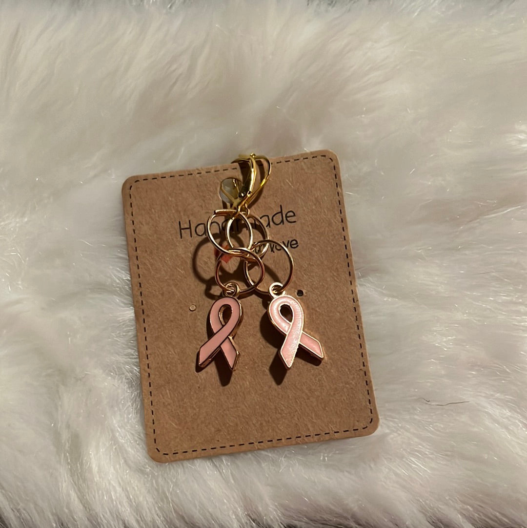 Breast Cancer Ribbon dangles