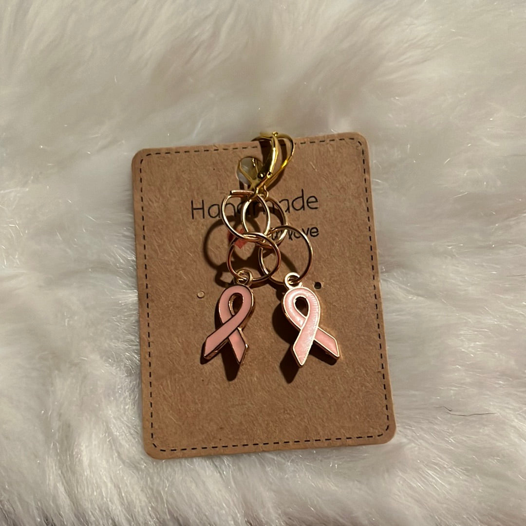 Breast Cancer Ribbon dangles