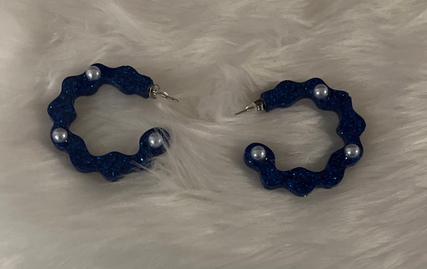 Resin Hoop with faux pearls