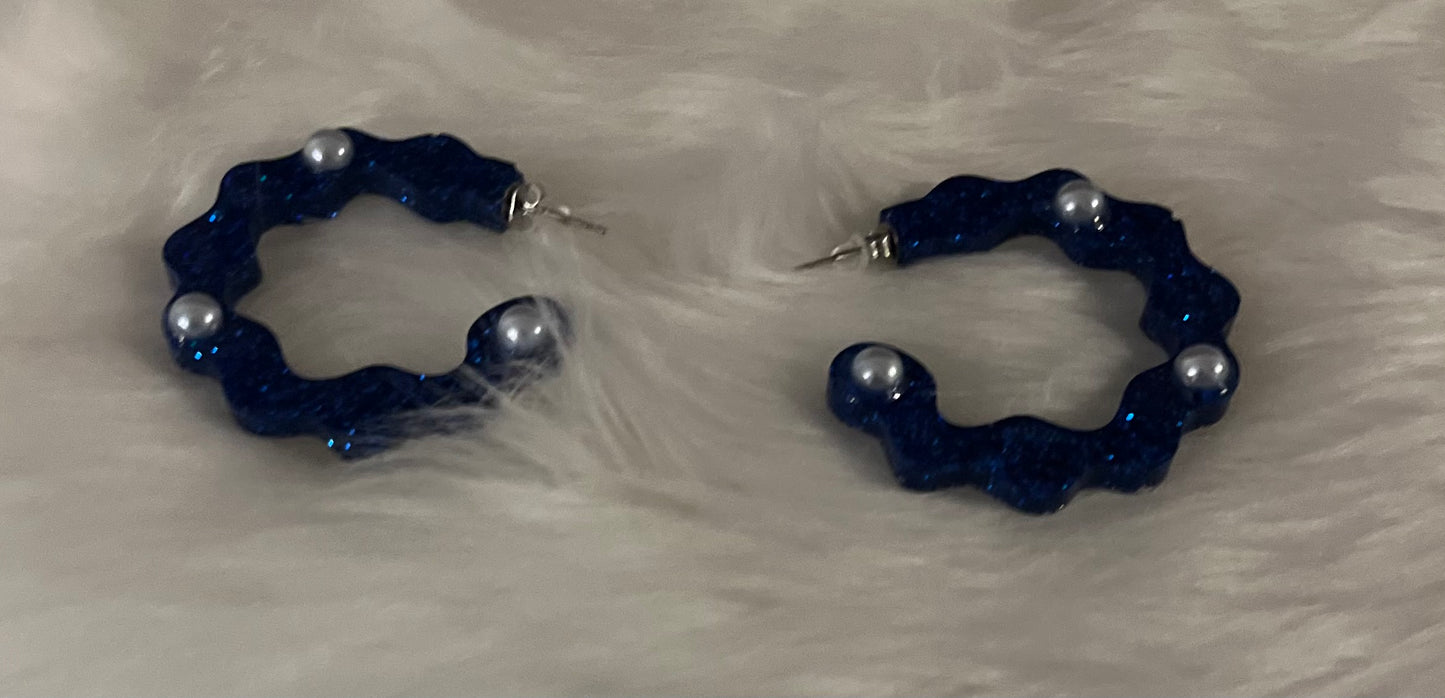 Resin Hoop with faux pearls