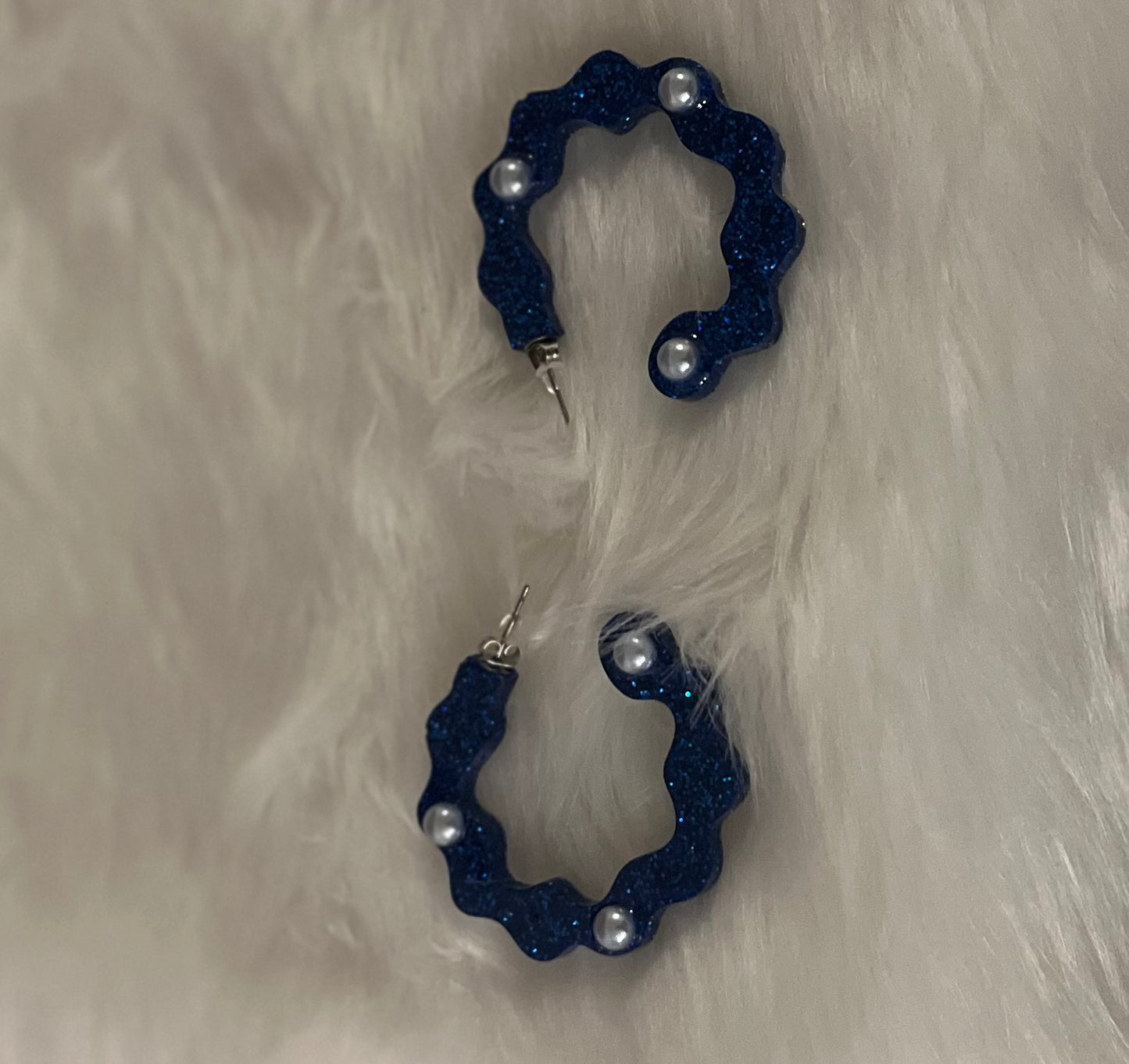 Resin Hoop with faux pearls