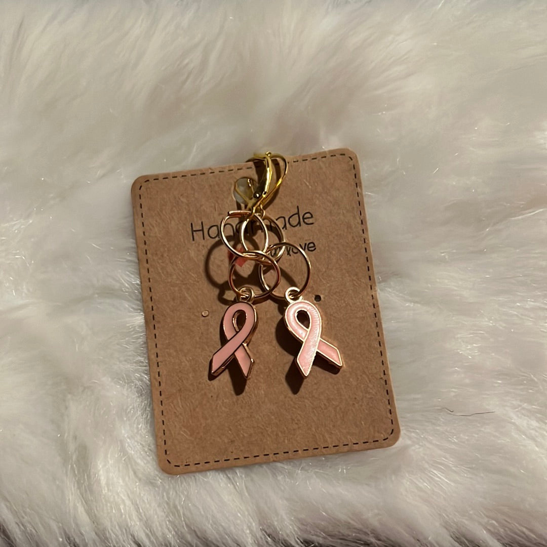 Breast Cancer Ribbon dangles