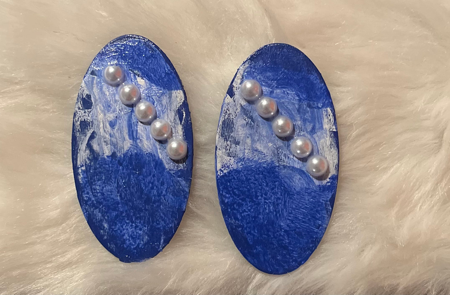 Blue art for your ears large stud