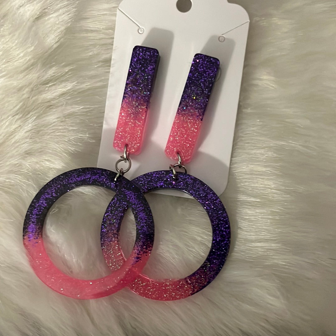 Pink& Purple dangle