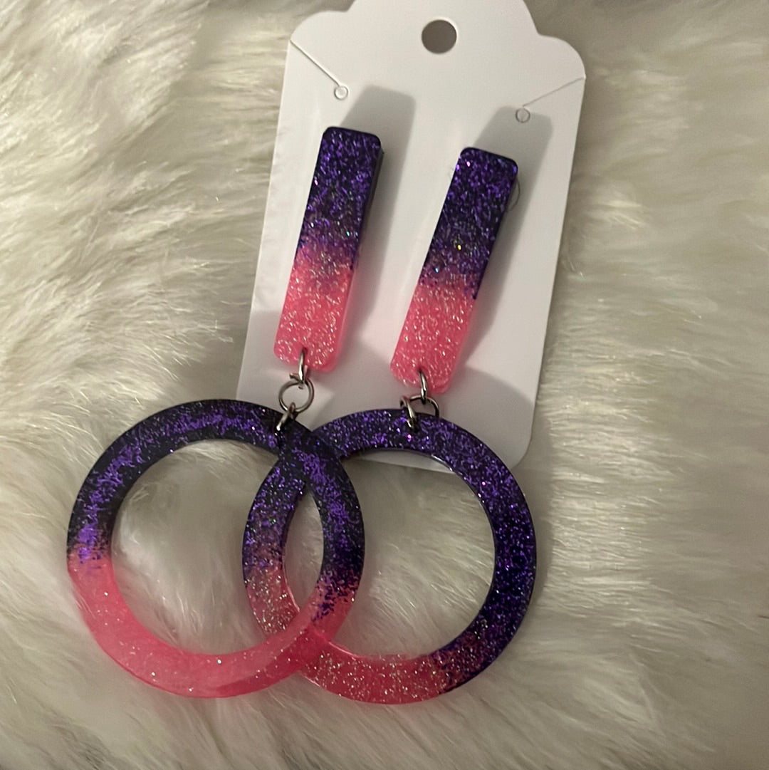 Pink& Purple dangle